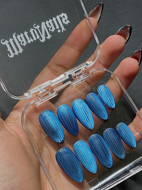 Arctic Blue Ribbed Glass