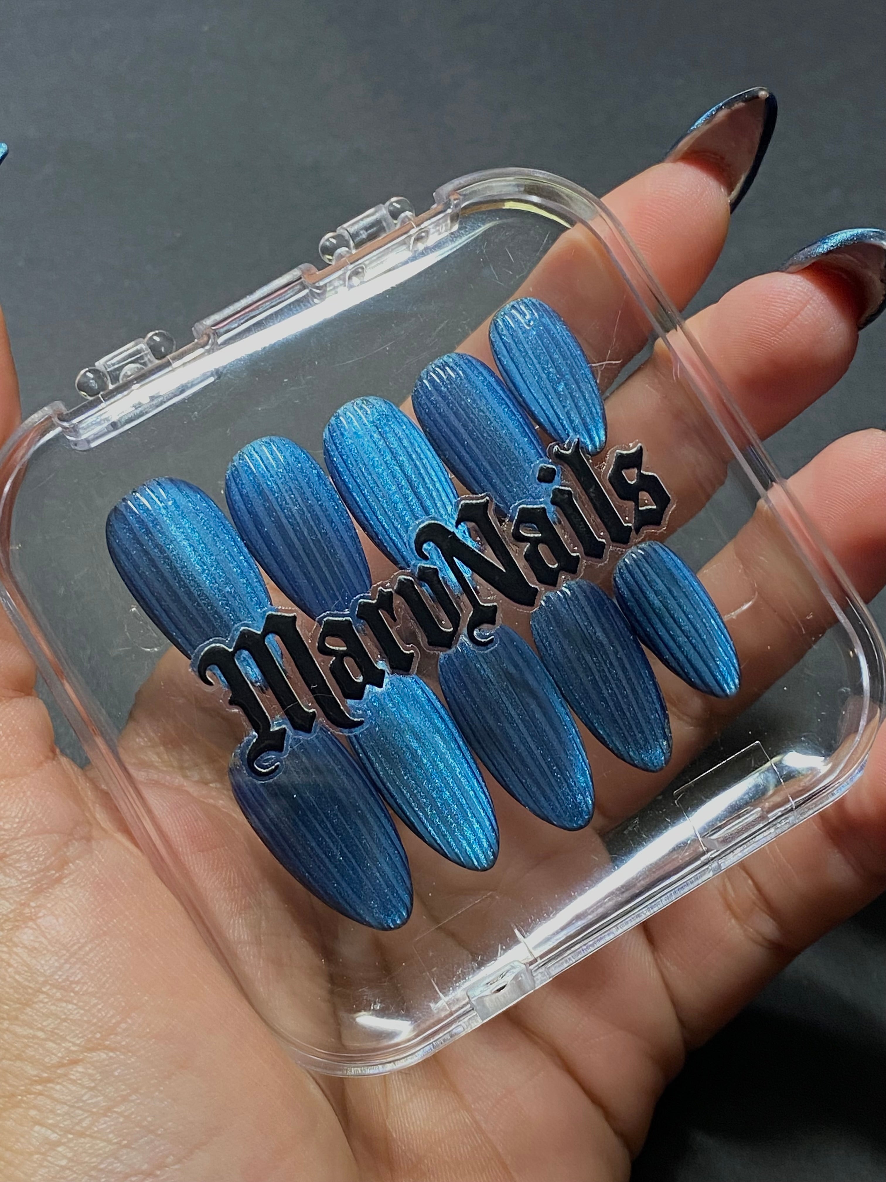 Arctic Blue Ribbed Glass