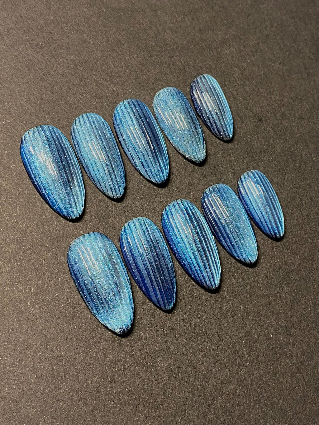 Arctic Blue Ribbed Glass