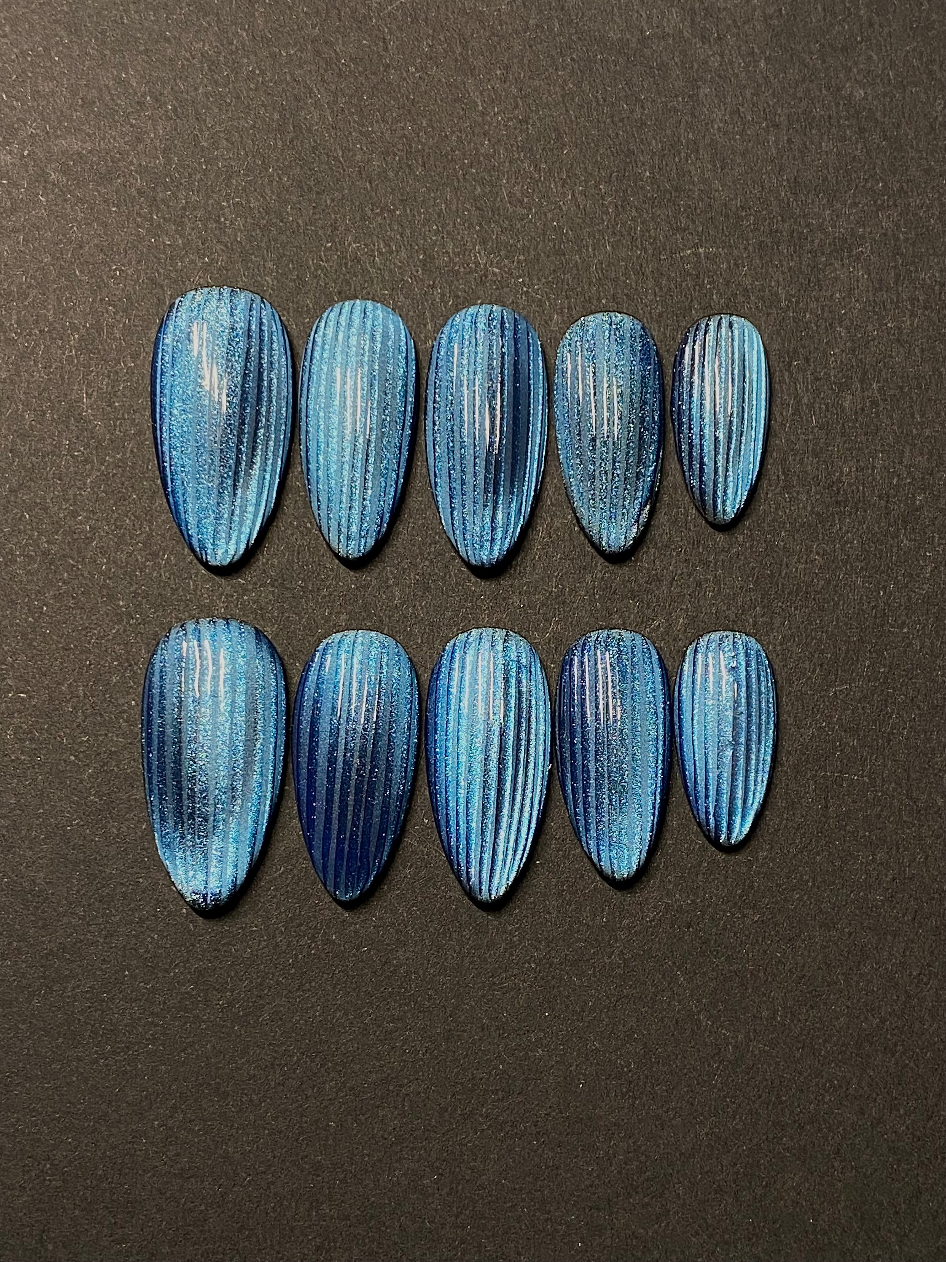 Arctic Blue Ribbed Glass